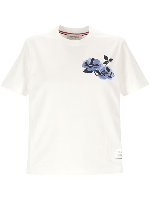 Maglia in cotone bianco THOM BROWNE | FJS188AJ0058100